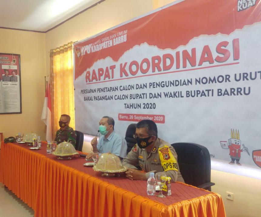 Hadiri Rakor Persiapan Penetapan, Kapolres Barru Berpesan, Utamakan Protokol Kesehatan