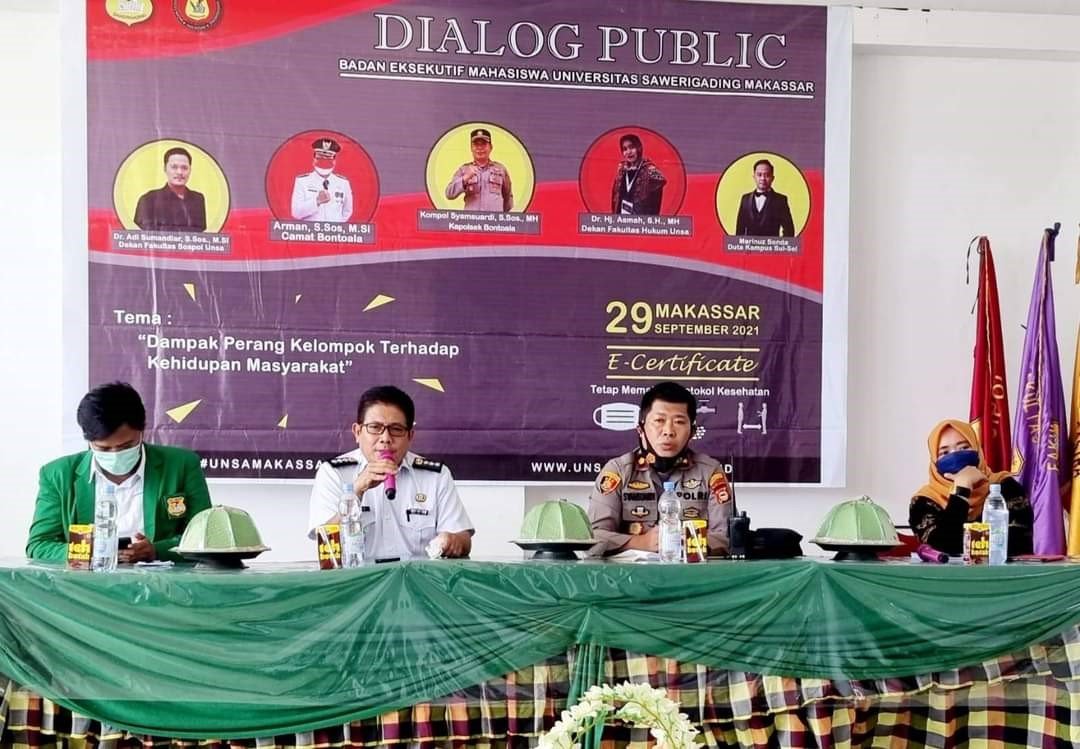 Bersama BEM Unsa, Camat Bontoala Bicara Dampak Perang Kelompok