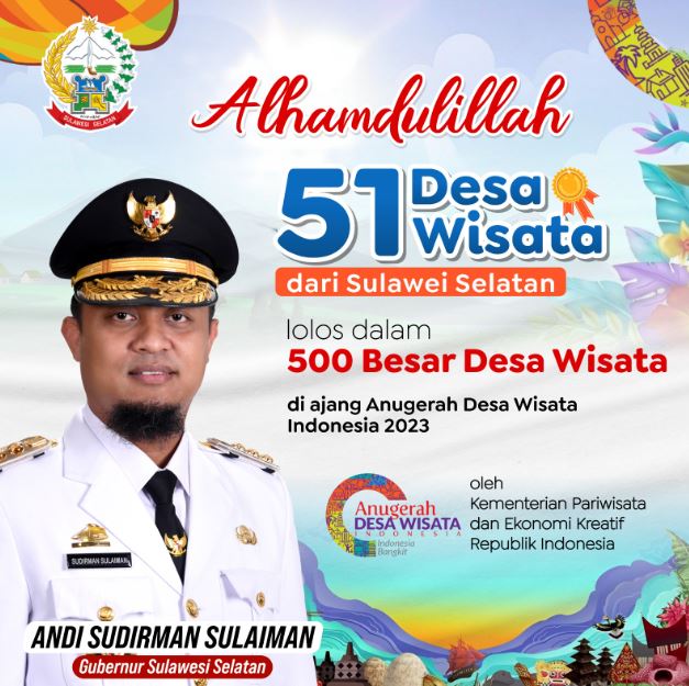 51 Desa Wisata Sulsel Masuk 500 Besar ADWI Kemenparekraf