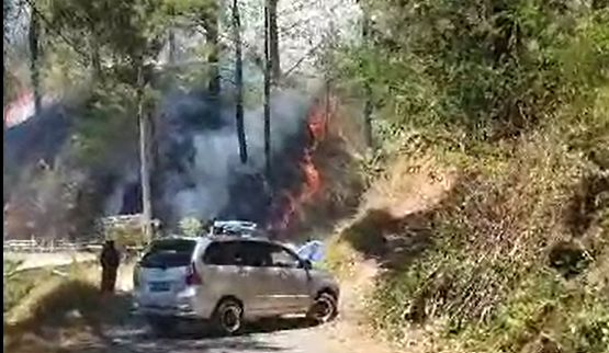 Kebakaran Lahan di Malino, Kendaraan Cari Jalan Alternatif