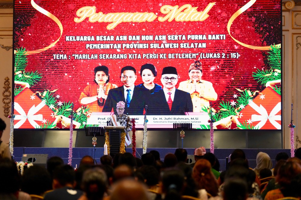 Sekda Sulsel Hadiri Perayaan Natal ASN Pemprov, Tekankan Toleransi Perkuat Kebersamaan